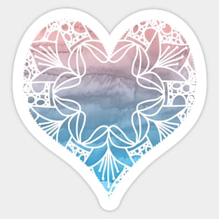 Watercolour Pattern Heart Design Sticker